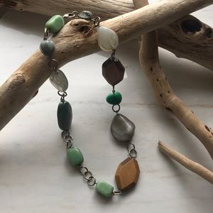 BOGO Boho Stone, Jade, and Wood Necklace
